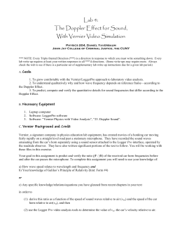Lab 4: The Doppler Effect for Sound, With