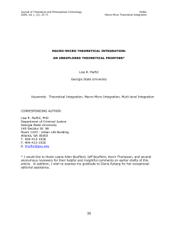 Macro-Micro Theoretical Integration - The Journal of Theoretical and