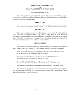 Articles of Incorporation