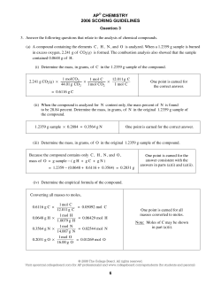 AP&reg; CHEMISTRY 2006 SCORING GUIDELINES
