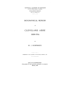 Cleveland Abbe - National Academy of Sciences