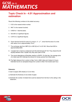 Topic Check In 4.01 - Approximation and estimation