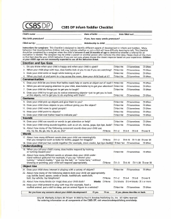 cCSBSDr?) CSBS DP Infant-Toddler Checklist - ABLE
