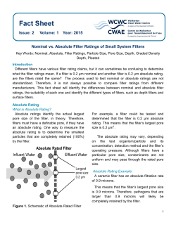 Nominal vs. Absolute Filter - Walkerton Clean Water Centre
