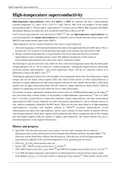 High-temperature superconductivity