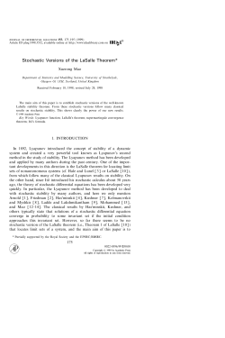 Stochastic Versions of the La Salle Theorem