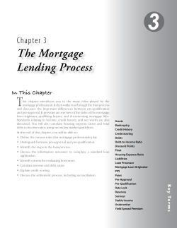 Chapter 3 The Mortgage Lending Process