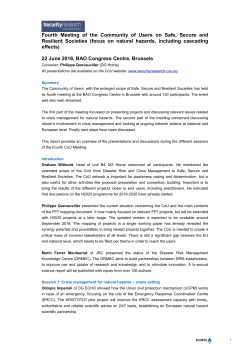 Fourth Meeting of the Community of Users on Safe, Secure