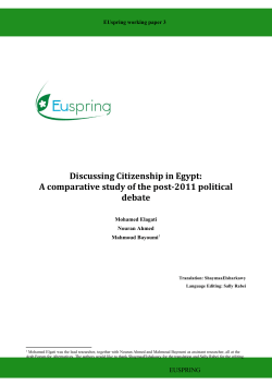 Discussing Citizenship in Egypt: A comparative study of the post