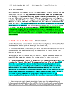 Melchisedec The Power of Endless Life