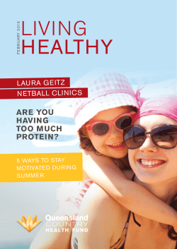 LIVING HEALTHY - Queensland Country Health Fund