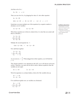Algebra Mastery Chapter Six