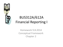 BUS312A/612A Financial Reporting I