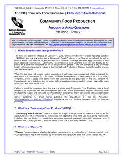 Community Food Production FAQs