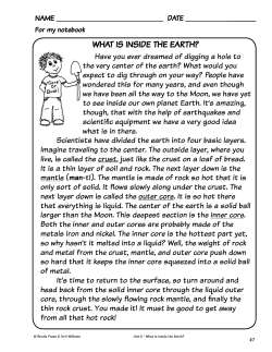 See a sample from the "What is Inside the Earth?"