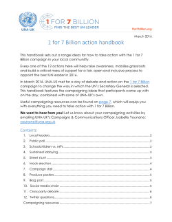 1 for 7 Billion action handbook - UNA-UK