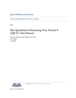 The Quantitative Reasoning Test, Version 9 (QR