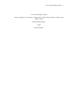 User-centered Design in Games - Microsoft Studios User Research