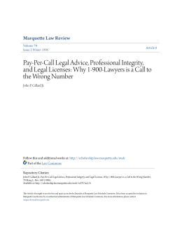 Pay-Per-Call Legal Advice, Professional Integrity, and Legal