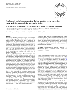 Analysis of verbal communication during teaching in the operating