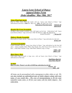 the Apparel Order Form - Laura Lynn School of Dance