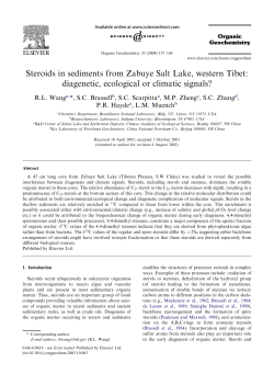 Steroids in sediments from Zabuye Salt Lake, western Tibet