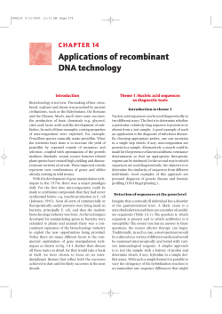 Applications of recombinant DNA technology
