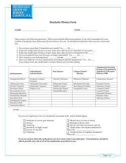 Patient Headache History Form