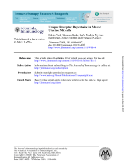 Unique Receptor Repertoire in Mouse Uterine NK cells