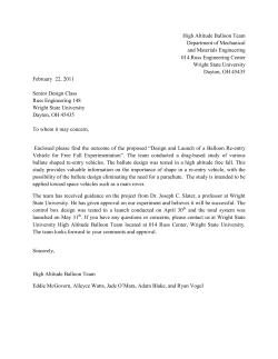 High Altitude Balloon Team Department of Mechanical and