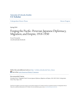 Peruvian-Japanese Diplomacy, Migration, and Empire, 1918-1930