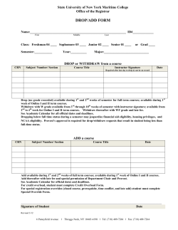 DROP/ADD FORM - SUNY Maritime College