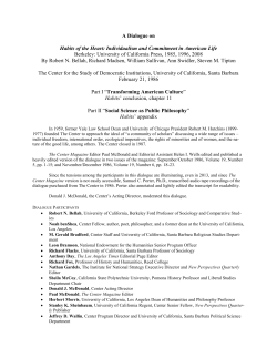 A Dialogue on Habits of the Heart: Individualism and