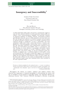 Insurgency and Inaccessibility - Peace Research Institute Oslo