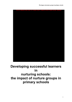 Developing successful learners in nurturing schools: the impact of