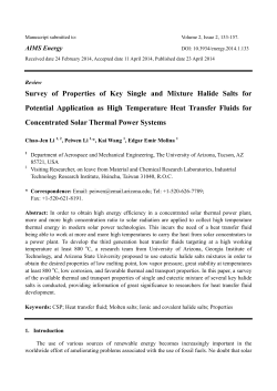 Survey of Properties of Key Single and Mixture Halide