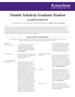 Notable Scholarly Graduate Student