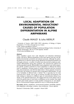 local adaptation or environmental induction