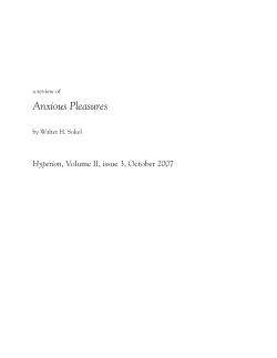 Anxious Pleasures - Nietzsche Circle