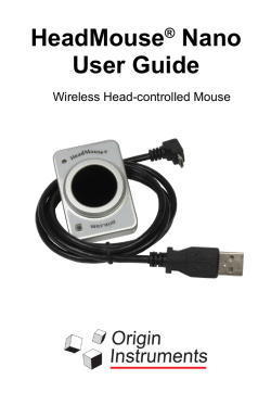 HeadMouse Nano User Guide - Origin Instruments Corporation
