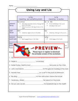 Using Lay and Lie - Super Teacher Worksheets