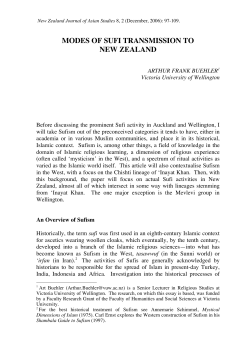 Modes of Sufi Transmission to New Zealand