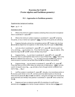 Exercises for Unit II (Vector algebra and