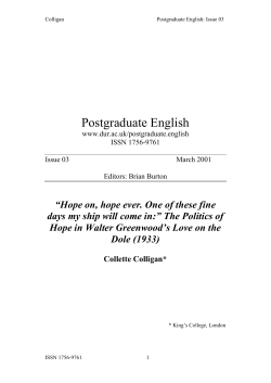 Postgraduate English - Durham University Community