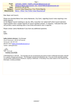 Council Votes Requiring a Two-Thirds Majority