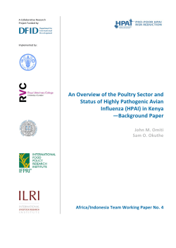 An Overview of the Poultry Sector and Status of Highly Pathogenic