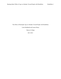Effect of Age on Attitudes Toward People with Disabilities