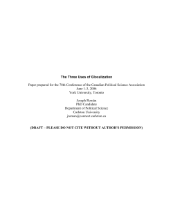 The Three Uses of Glocalization Paper prepared for the 78th