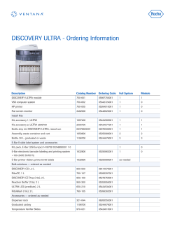 DISCOVERY ULTRA - Ordering Information