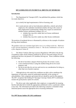 A Guidelines on Incidental Driving of Minibuses